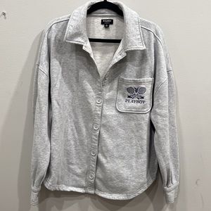 Lightly worn PLAYBOY by Pacsun Shacket in Heather Grey. Size: SMALL
